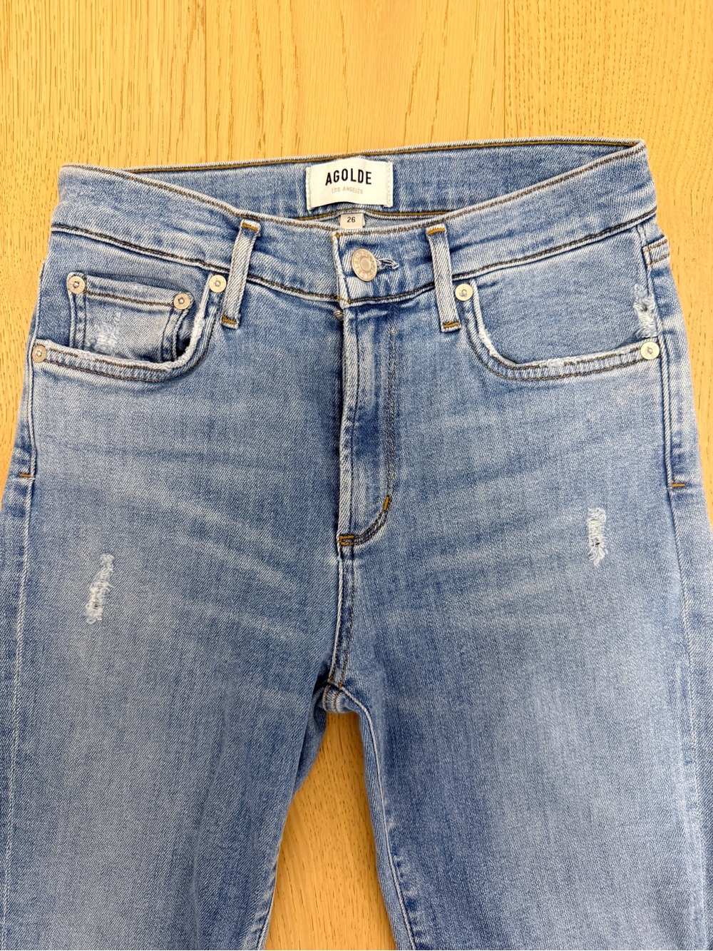 Agolde Light Blue High-Rise Skinny Jeans